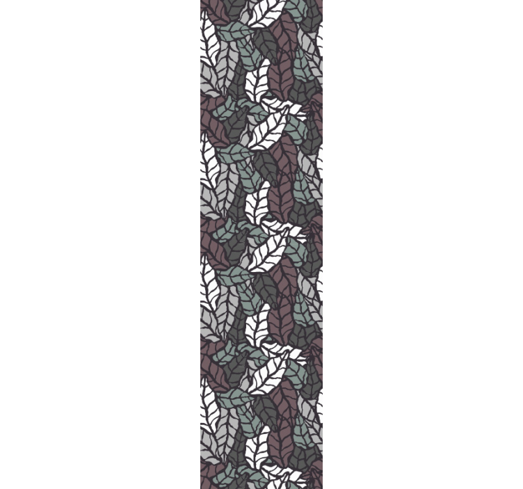 Carta da parati foglie motivo a motivo scuro - TenStickers