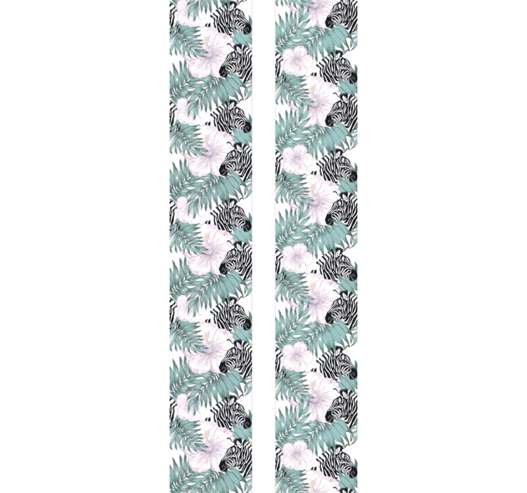 Carta da parati con fiori colorati e zebre - TenStickers