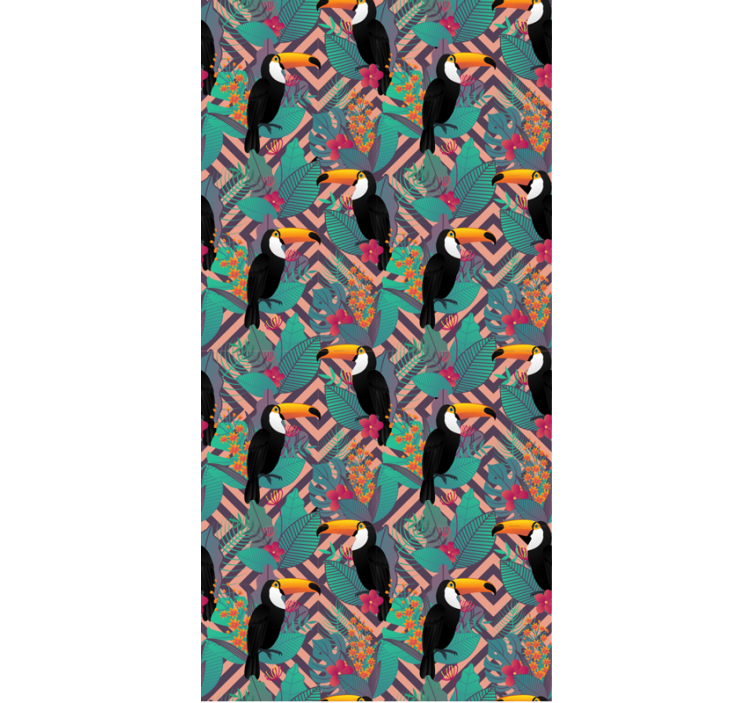 Carta da parati animali tucani tra le foglie - TenStickers