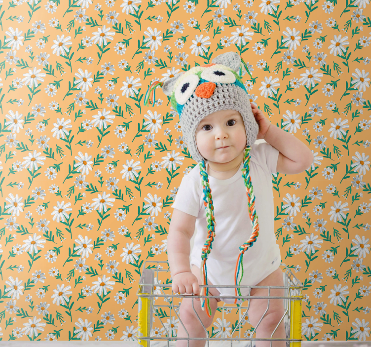 Carta da parati con margherite - TenStickers