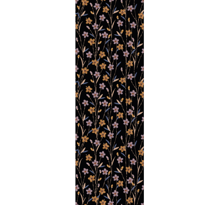 Carta da parati floreale modello di stelo di fiore - TenStickers