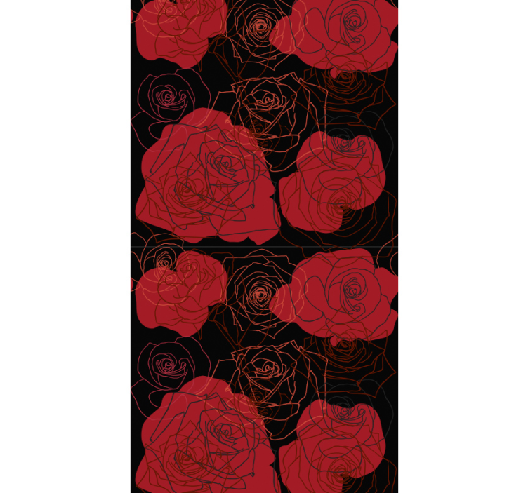 Carta da parati floreale modello di rose rosse - TenStickers