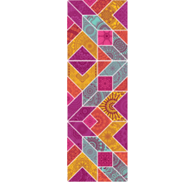 Carta da parati camera da letto motivo geometrico colorato - TenStickers