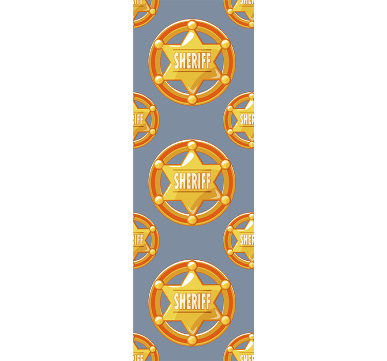 Carta da parati personalizzata modello distintivo sceriffo - TenStickers