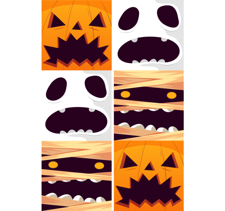 Carta da parati Halloween volti spaventosi - TenStickers