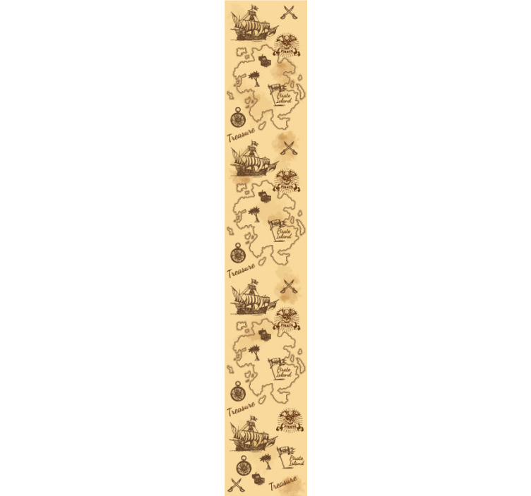 Carta da parati classica mappa dell'avventura dei pirati - TenStickers