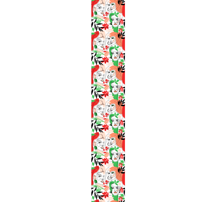 Carta da parati astratta volti e fiori - TenStickers