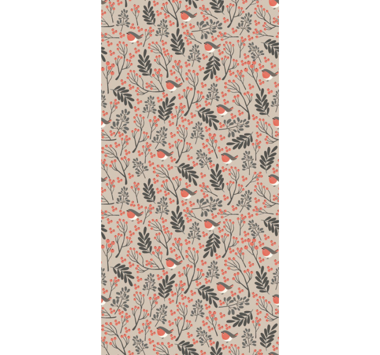 Carta da parati soggiorno uccelli e fiori - TenStickers