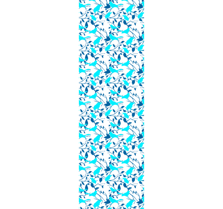 Carta da parati foglie modello di sagoma di uccello - TenStickers