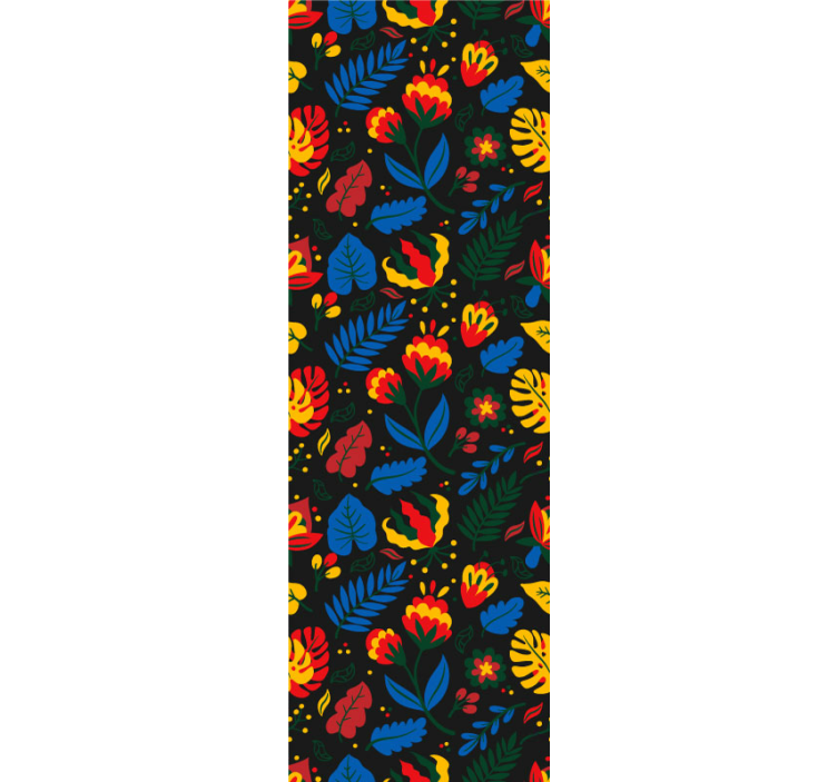 Carta da parati ornamentale motivo floreale a foglie - TenStickers