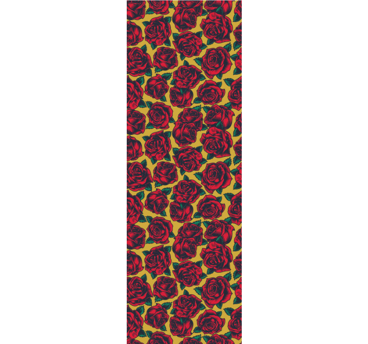 Carta da parati floreale disegno con motivo rosa - TenStickers