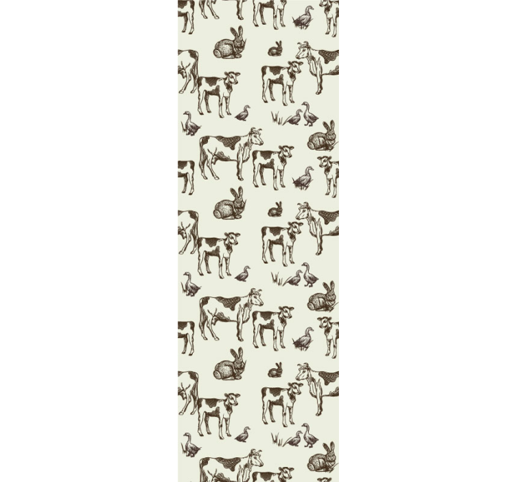 Carta da parati animali schizzi di animali da fattoria - TenStickers