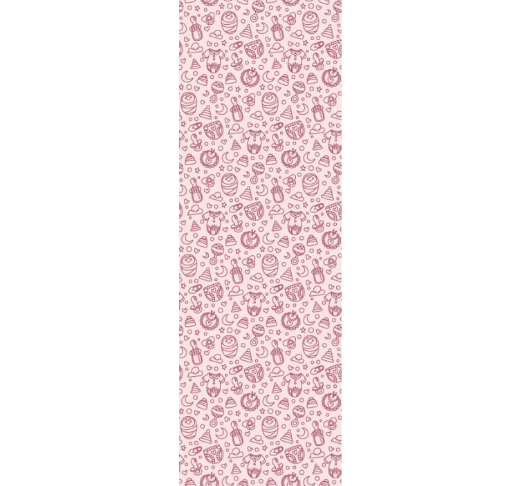 Carta da parati neonato giocattoli e vestiti rosa - TenStickers