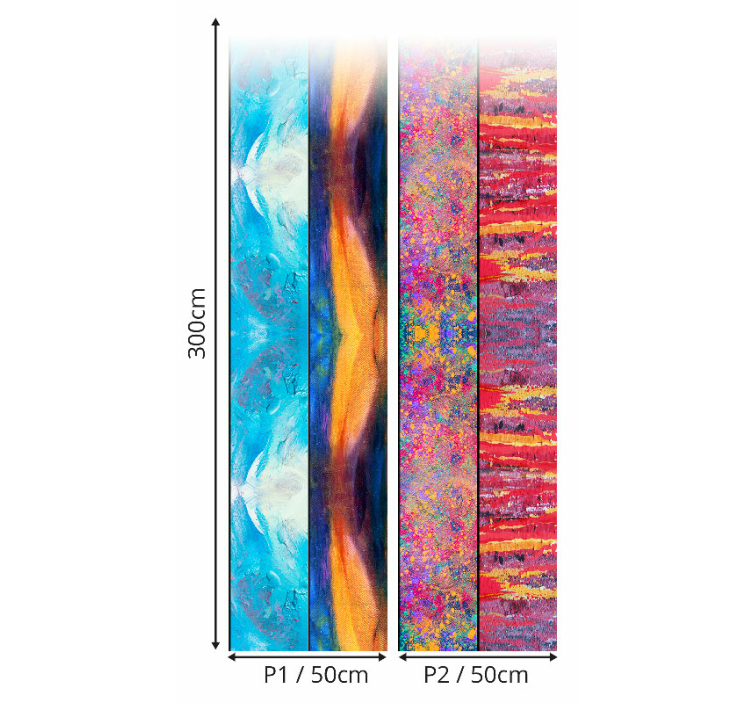 Carta da parati soggiorno pannelli di arte astratta - TenStickers