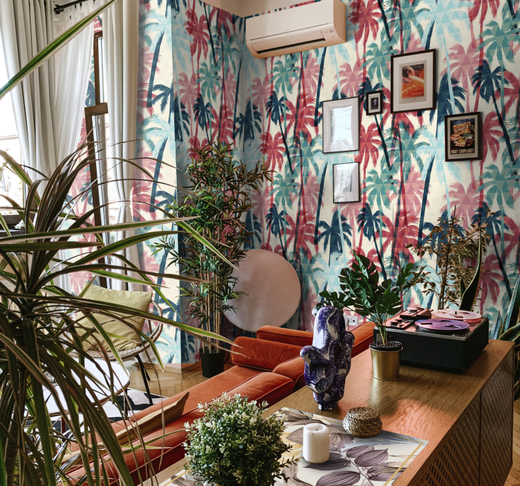 Carta da parati giungla baldacchino di palme vibrante - TenStickers