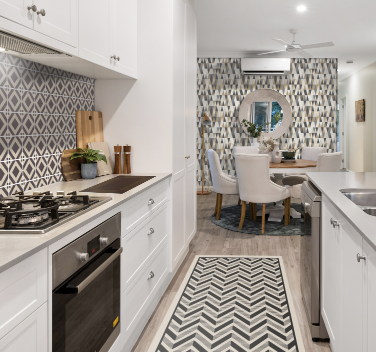 Carta da parati triangoli mix di motivi marroni - TenStickers