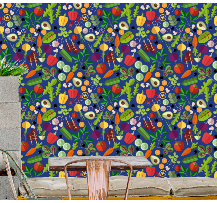 Carta da parati natura misto di verdure - TenStickers