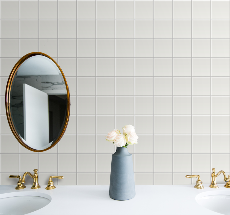 Carta da parati per piastrelle Piastrelle bianche - TenStickers