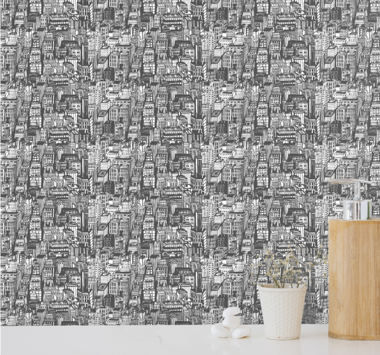 Carta da parati città schizzo urbano - TenStickers