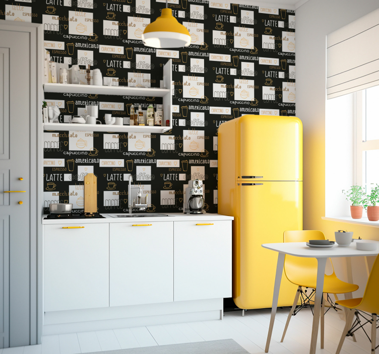 Carta da parati con caffè differenti - TenStickers