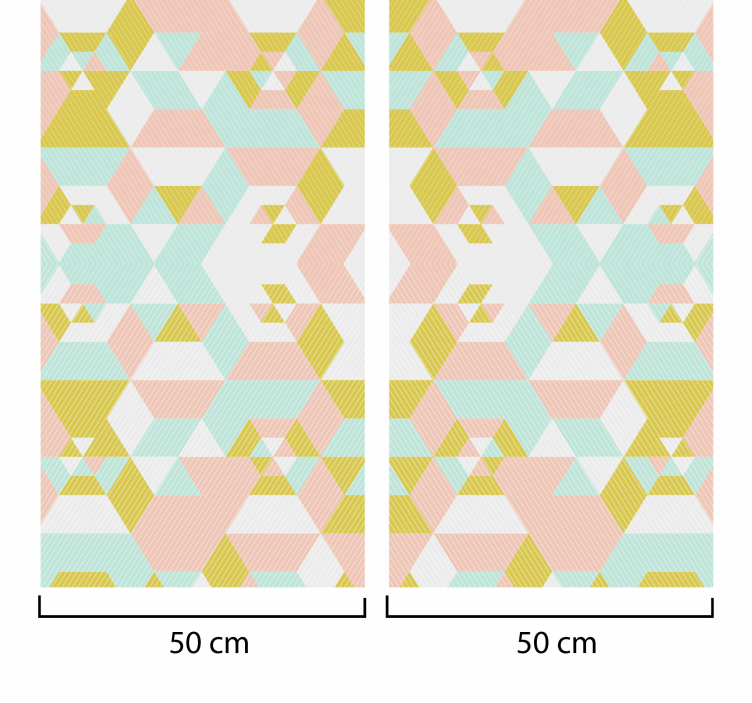 Carta da parati soggiorno modello pastello geometrico - TenStickers