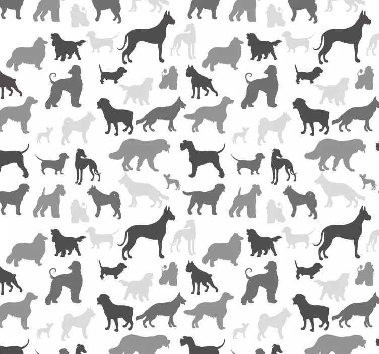 Carta da parati con sagome di cani - TenStickers