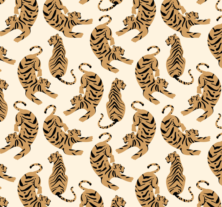 Carta da parati con disegni di tigri - TenStickers