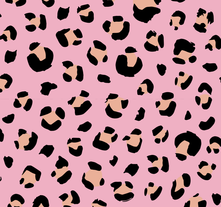 Carta da parati bambini Motivo leopardo acquerello nero e rosa - TenStickers