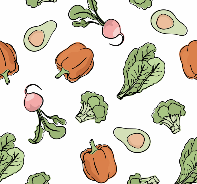 carta da parati cucina motivo vegetale - TenStickers