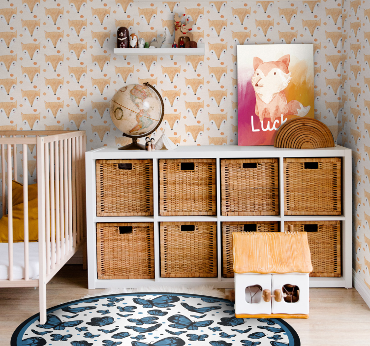 Carta da parati bambini volpe dipinta a mano - TenStickers