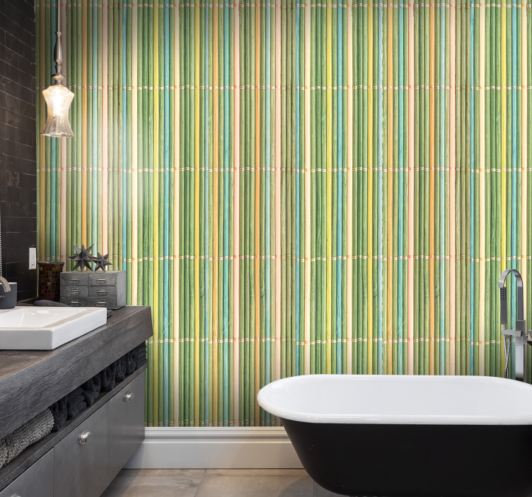 Carta da parati effetto legno superficie bambù - TenStickers