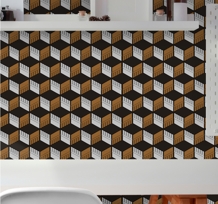 Carta da parati 3d arte dell'illusione cubica - TenStickers