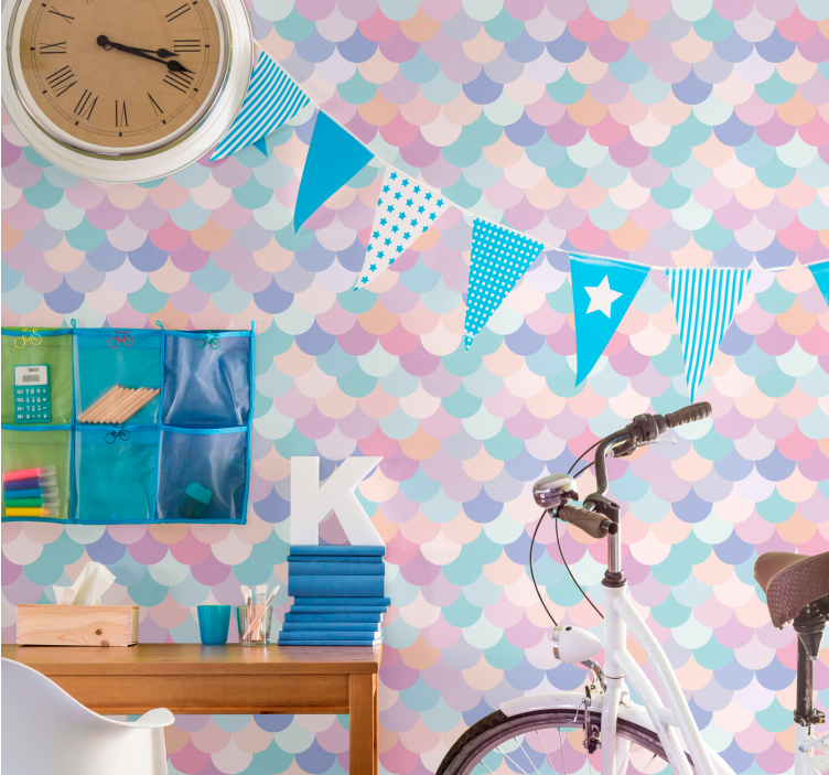 Carta da parati animali scale con toni morbidi - TenStickers