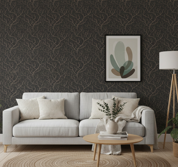 Carta da parati alberi foresta notturna scandinava - TenStickers