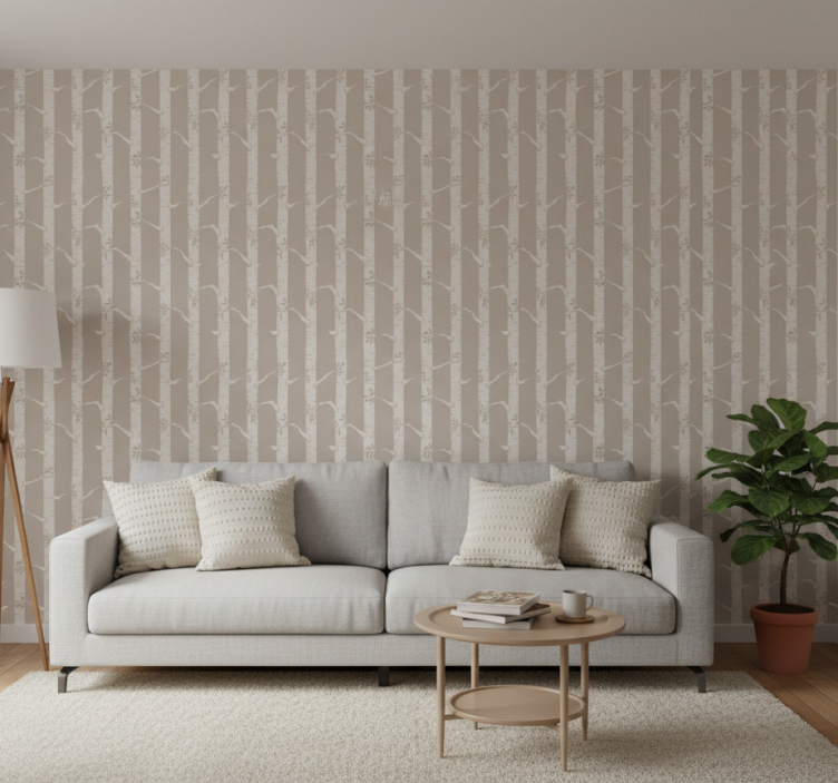 Carta da parati alberi motivo scandinavo sottili - TenStickers