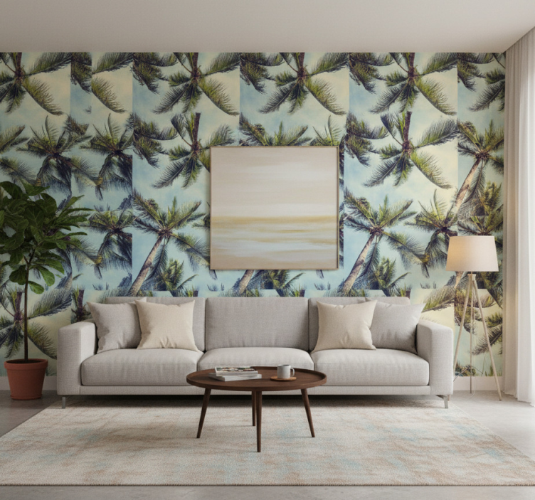 Carta da parati alberi palme dal basso - TenStickers