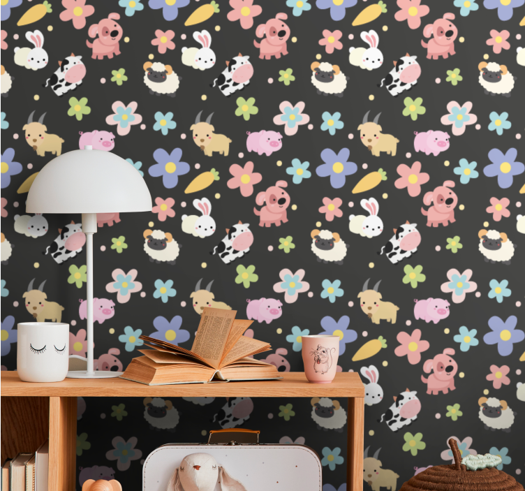 Carta da parati animali divertente modello animale - TenStickers