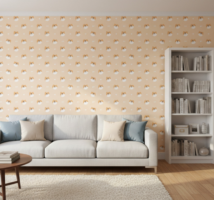 Carta da parati animali faccia di cane carina - TenStickers