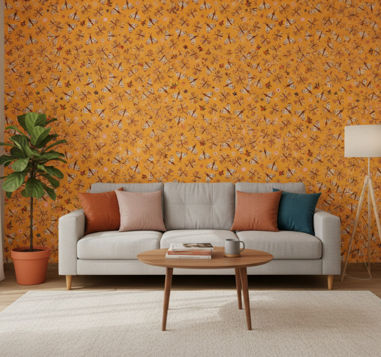 Carta da parati animali farfalle disegnate a mano - TenStickers