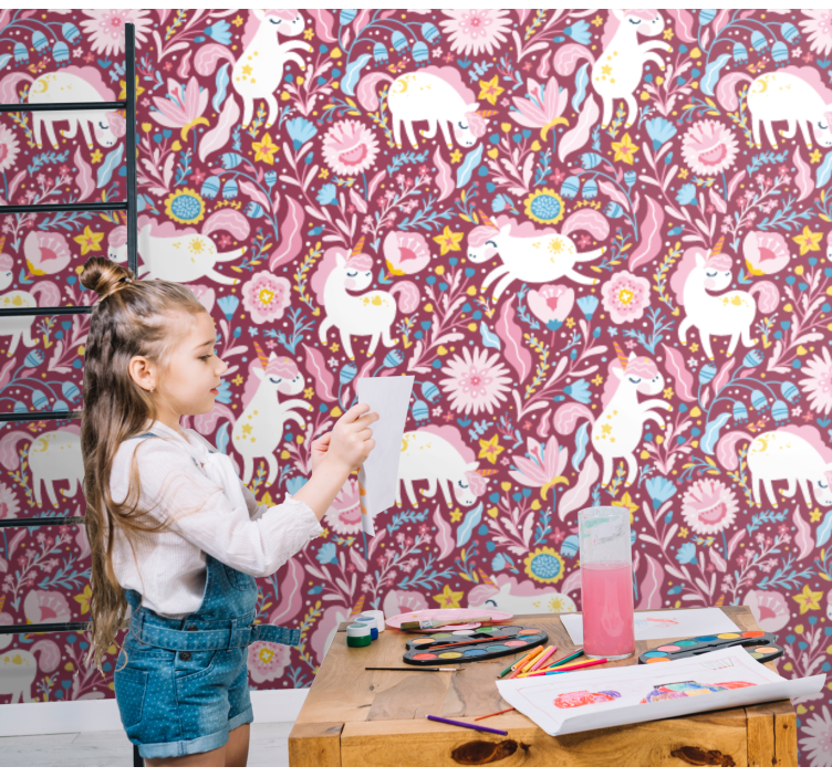 Carta da parati animali giocoso motivo alpaca - TenStickers