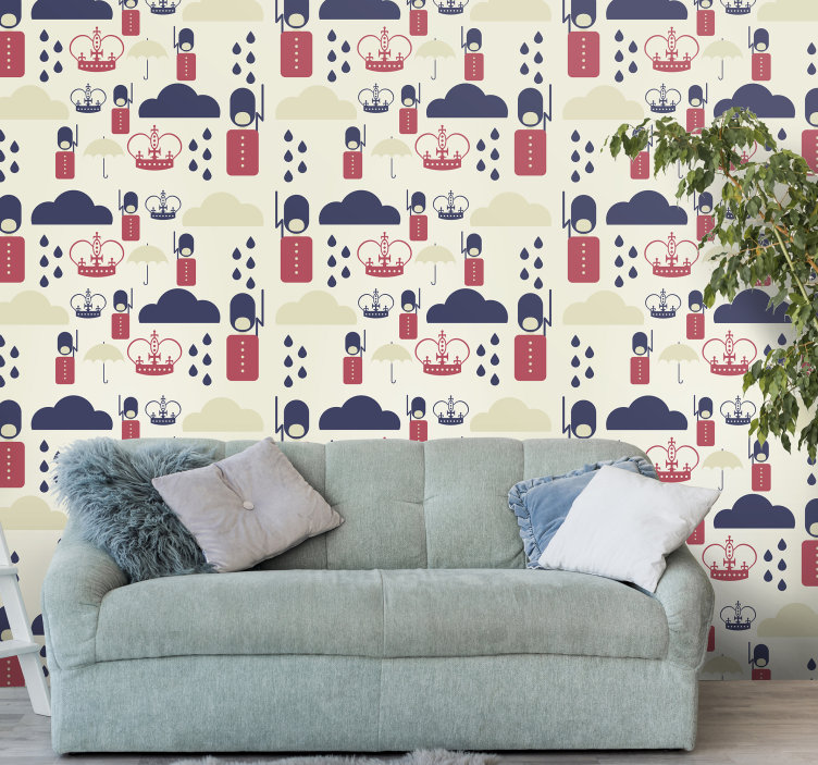 Carta da parati animali gocce di pioggia della corona - TenStickers