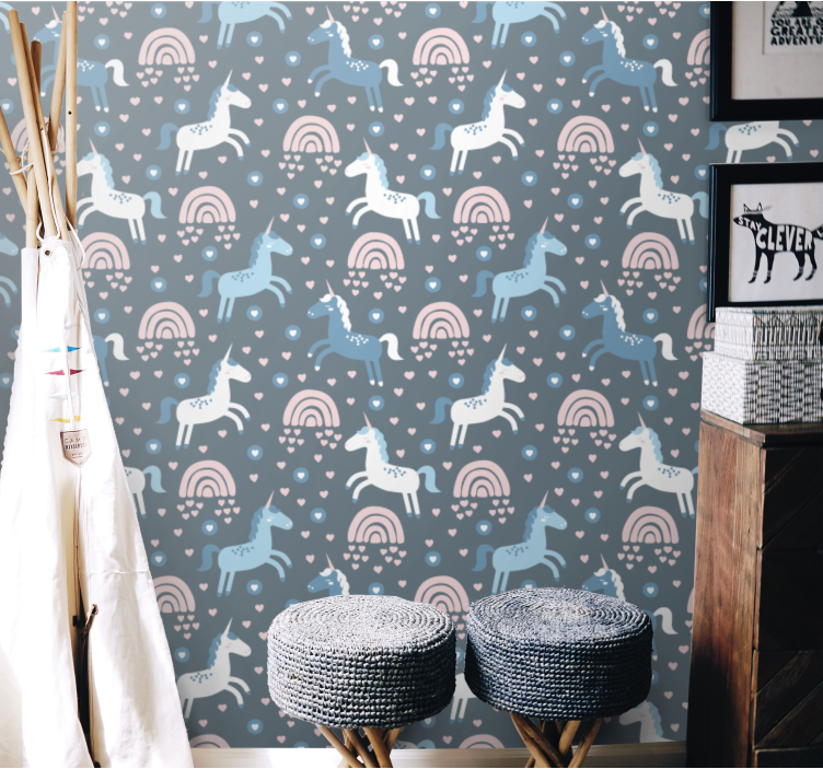 Carta da parati animali motivo arcobaleno giraffa - TenStickers