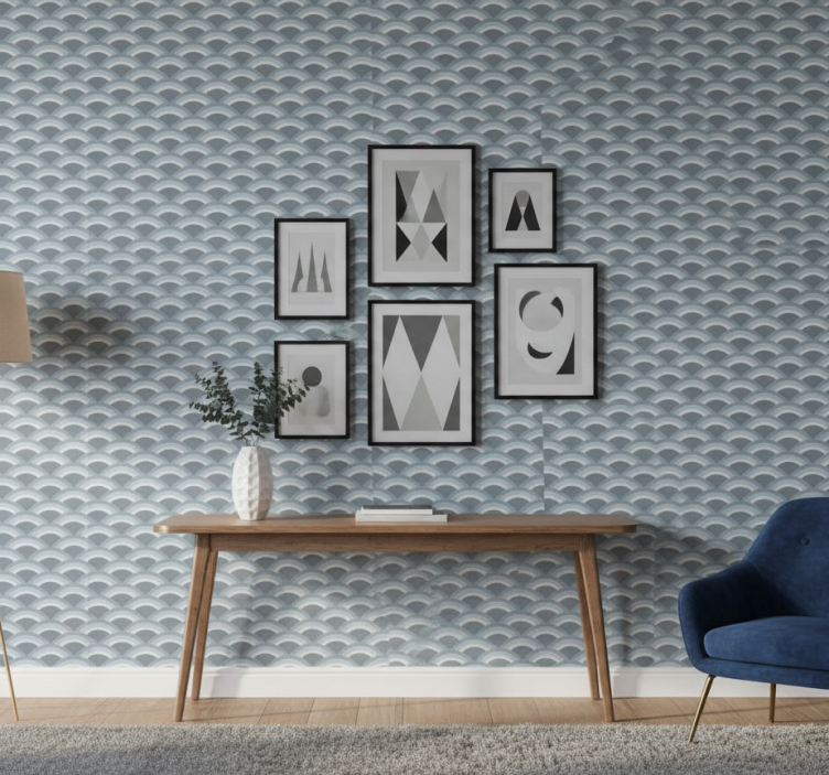 Carta da parati animali motivo pelle di serpente blu - TenStickers