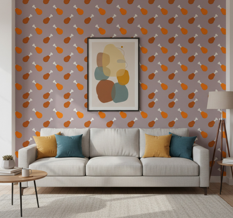 Carta da parati animali motivo a gamba di pollo - TenStickers