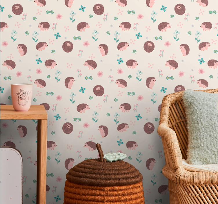 Carta da parati animali simpatici modelli di ricci - TenStickers