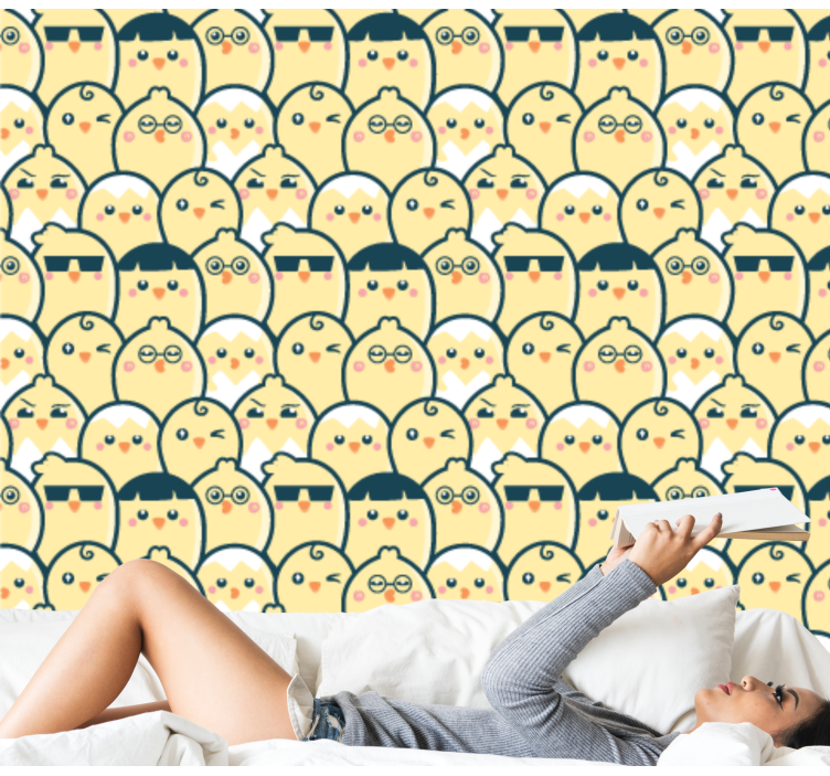 Carta da parati animali simpatico motivo a gufi - TenStickers