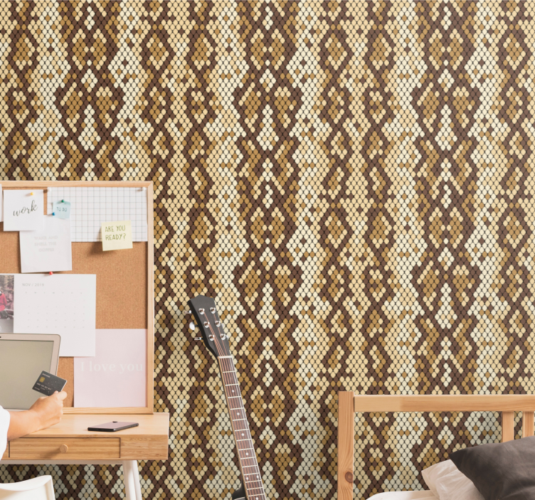 Carta da parati artistica motivo a serpente strutturato - TenStickers