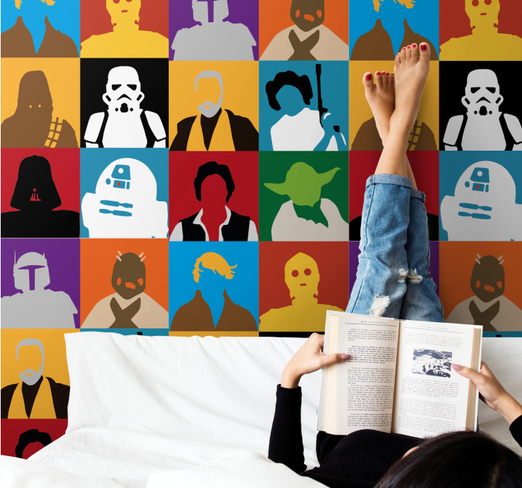 Carta da parati artistica sagome iconiche - TenStickers