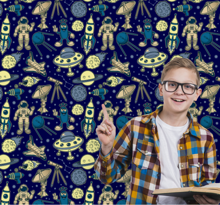 Carta da parati artistica tema dell'esplorazione spaziale - TenStickers