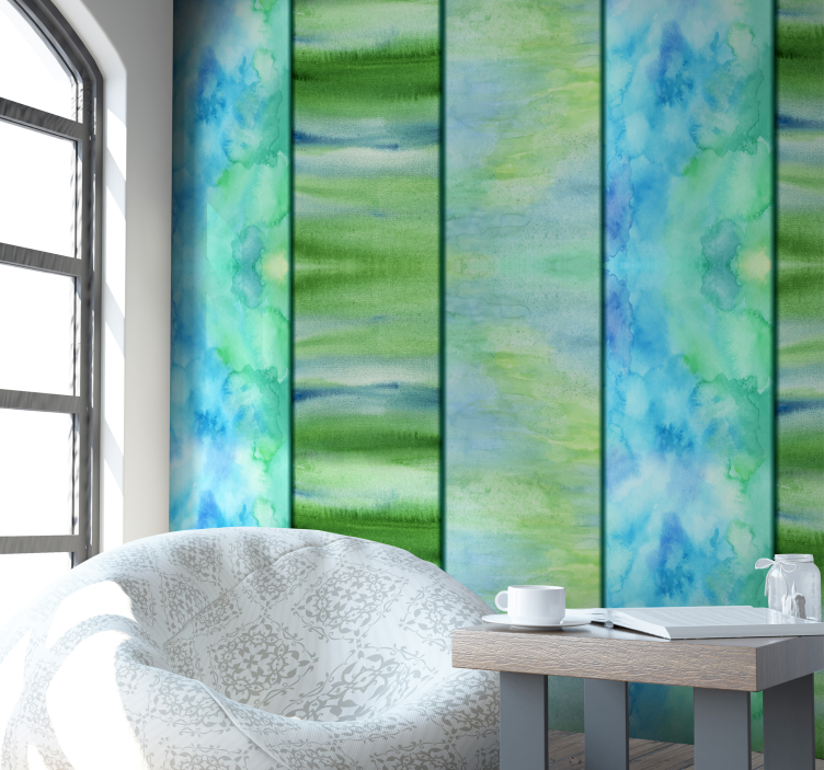 Carta da parati astratta acquarello turchese - TenStickers